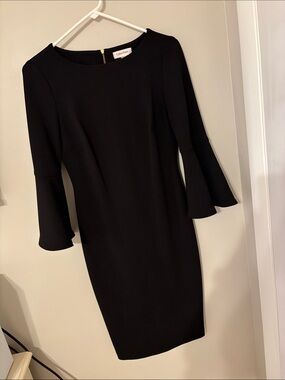 calvin klein black long sleeve dress Womens Sequin ShopCGX close fit Calvin Klein Long Sleeve with